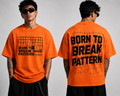 Born To Break Patterns Oversized Tee – Orange